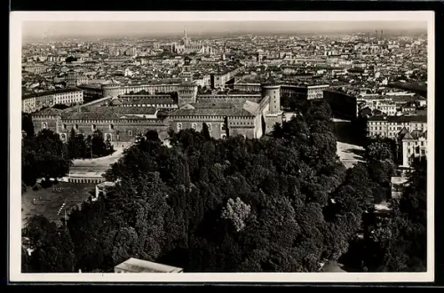 AK Milano, Panorama del Castello dalla Torre Littoria