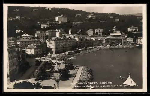 AK S. Margherita Ligure, Piazza Colombo e panorama