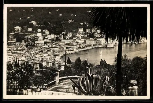 AK Rapallo, Panorama della città e del porto con barche a vela