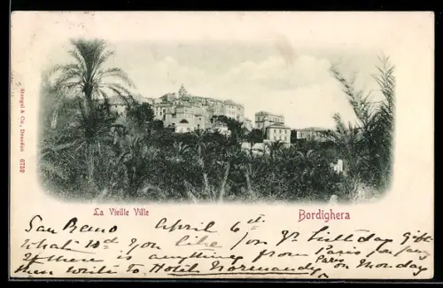 AK Bordighera, La Vieille Ville con palme