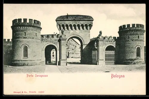 AK Bologna, Porta Saragozza con architettura storica