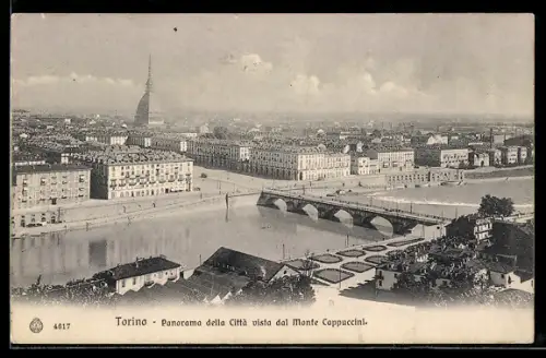 AK Torino, Panorama della Città vista dal Monte Cappuccini