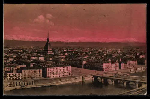 AK Torino, Panorama della città visto dal Monte Cappuccini