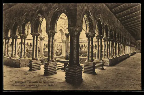 AK Monreale, Convento dei Benedettini, Chiostro colla Loggia e Fontana