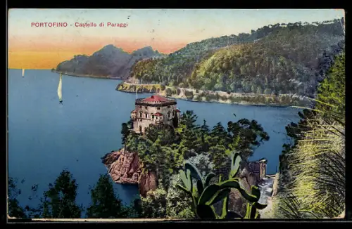 AK Portofino, Castello di Paraggi e vista sul mare al tramonto