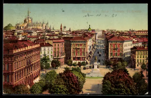 AK Milano, Via Dante, Panorama del Castello