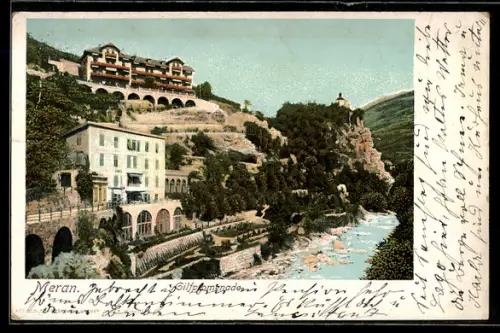 AK Meran, Gilfpromenade, Panorama