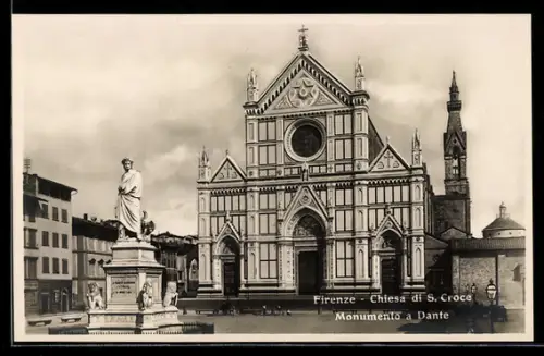 AK Firenze, Chiesa di S. Croce e Monumento a Dante