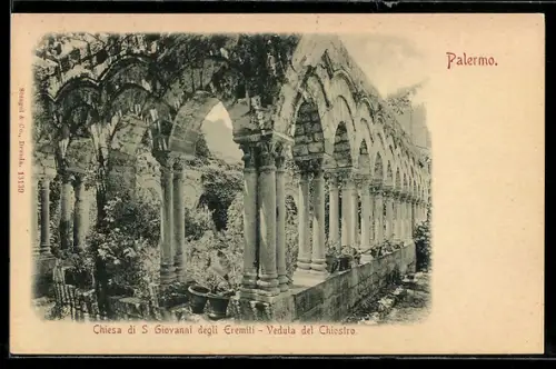 AK Palermo, Chiesa di S. Giovanni degli Eremiti, Veduta del Chiostro