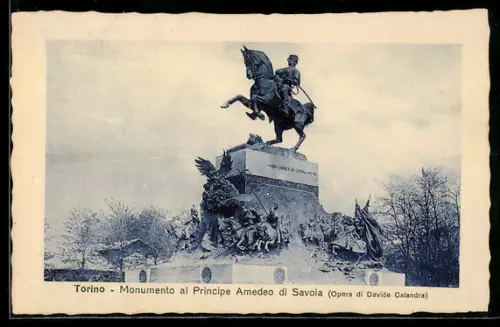 AK Torino, Monumento al Principe Amedeo di Savoia (Opera di Davide Calandra)