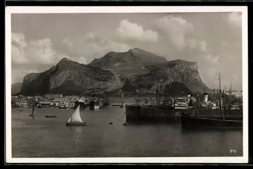 AK Palermo, Hafen und Monte Pellegrino