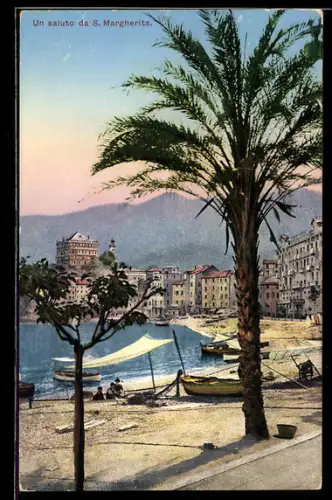 AK S. Margherita, Vista sul porto con palme e barche