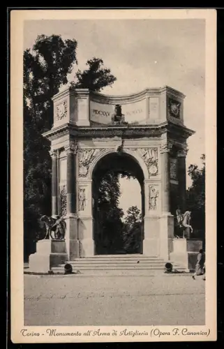 AK Torino, Monumento all`Arma di Artiglieria, Opera P. Canonica