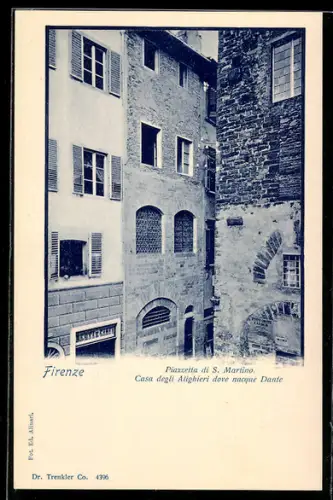 AK Firenze, Piazzetta di S. Martino, Casa degli Alighieri dove nacque Dante