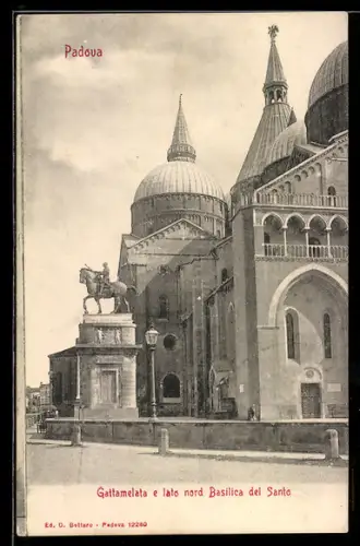 AK Padova, Gattamelata e lato nord Basilica del Santo