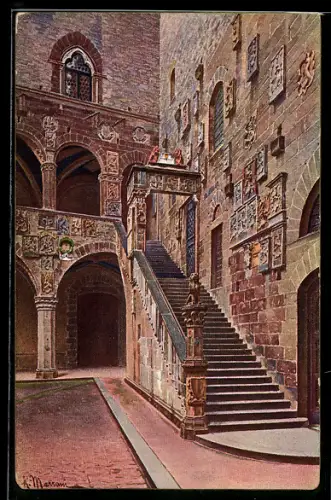 Künstler-AK Firenze, Scala del Bargello