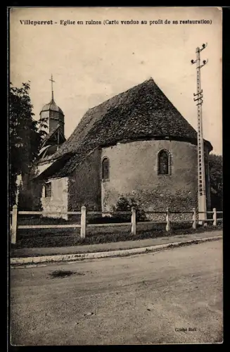 AK Villeperrot, Église en ruines