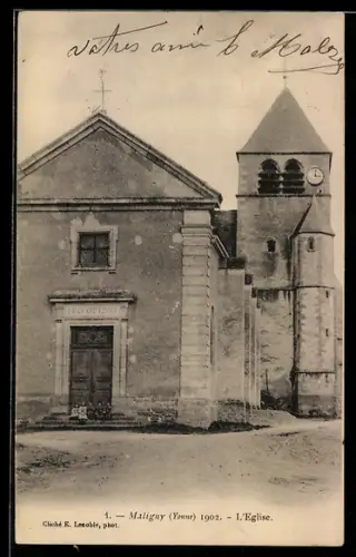 AK Maligny, rue et l'Eglise