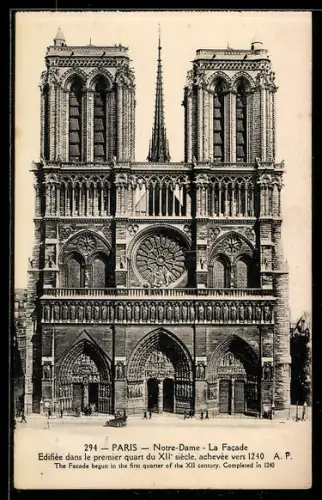 AK Paris, Notre-Dame, La Facade