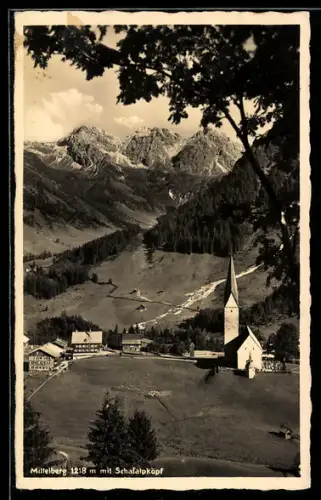 AK Mittelberg, Gesamtansicht mit Schafalpköpf