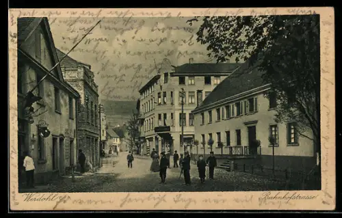 AK Werdohl i. W., Blick in die Bahnhofstrasse
