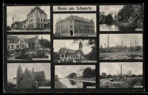 AK Schwerte, Bahnhof, Haus Ruhr, Haus Villigast, Freischütz, Nickelhütte, Eisenindustrie