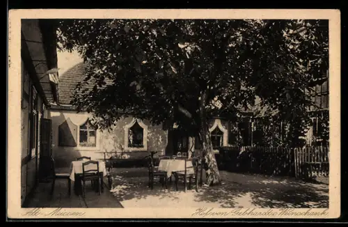 AK Meissen, Gasthof Gebhardt`s Weinschank Stadtparkhöhe, Hof