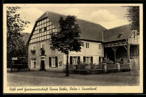 AK Balve i. Sauerland, Café und Gasthaus Franz Bathe