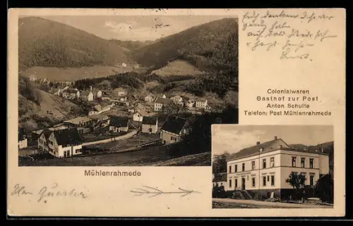 AK Mühlenrahmede, Gasthof zur Post, Bes. Anton Schulte, Totalansicht