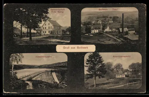 AK Bollwerk, Gasthaus von Fritz König, Jubachtalsperre, Altenlüdenscheid