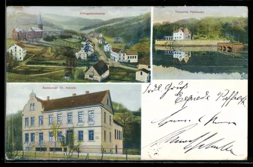 AK Altroggenrahmede, Restaurant Fr. Schulte, Talsperre Ettelbecke, Totalansicht