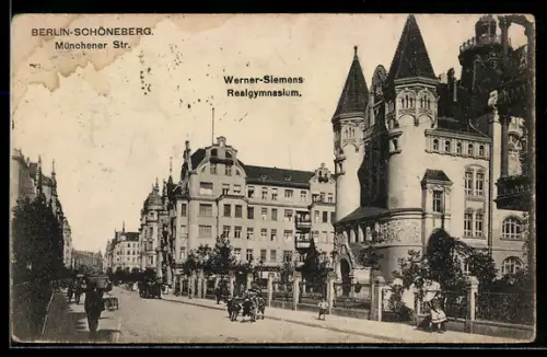 AK Berlin-Schöneberg, Werner-Siemens Realgymnasium, Münchener Str.