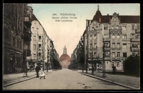 AK Schöneberg, Wohngebäude in der Gustav-Müller-Strasse Ecke Leuthenstrasse