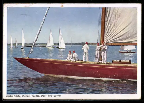 AK Segelyacht bei einer Segelregattta in der Kieler Förde, Segelsport