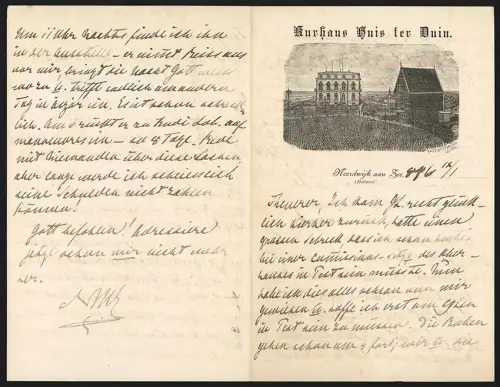 Briefkopf Noordwijk aan Zee 1916, Kurhaus Huis ter Duin