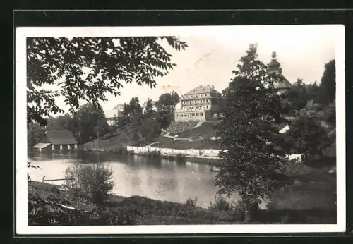 AK Rokitnitz / Rokytnice v Orlickych Horach, Teilansicht am Wasser