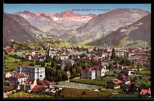 AK Bozen-Gries, Ortschaft mit Rosengarten
