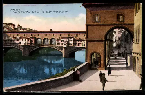 AK Firenze, Ponte Vecchio con la Via degli Archibusieri