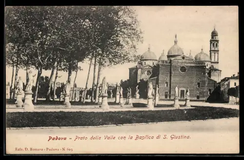 AK Padova, Prato della Valle con la Basilica di S. Giustina