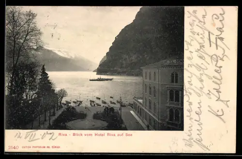 AK Riva, Blick vom Hotel Riva auf den See