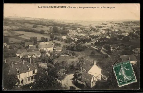 AK Saint-Aubin-Chateauneuf, Vue panoramique sur le bas du pays