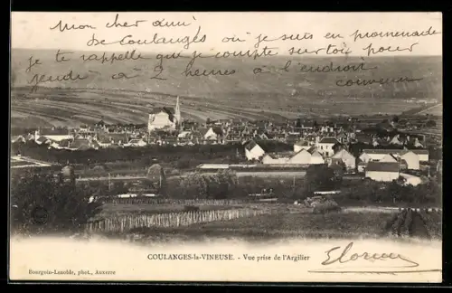 AK Coulanges-la-Vineuse, Vue prise de l`Argilier