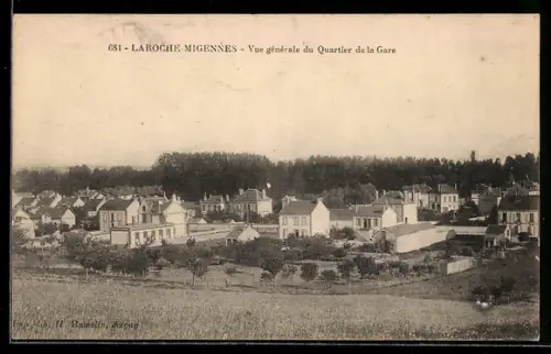 AK Laroche-Migennes, Vue generale du Quartier de la Gare
