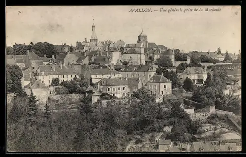 AK Avallon, Vue générale prise de la Morlande
