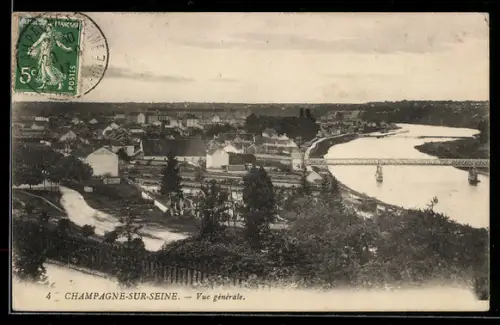 AK Champagne-sur-Seine, Vue gènèrale