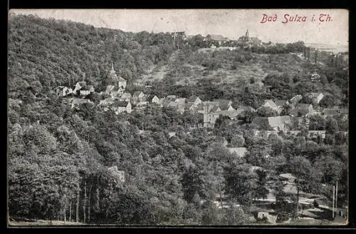 AK Bad Sulza i. Th., Ortspartie vom Berg gesehen
