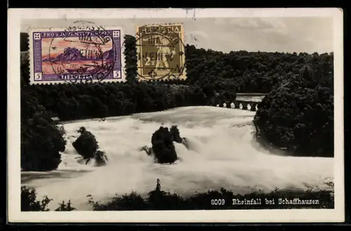 TCV-AK Schaffhausen, Rheinfall, Bildseitenfrankatur