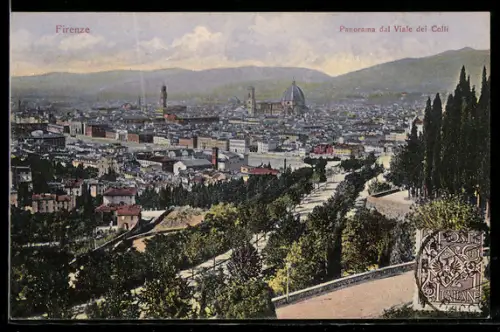 TCV-AK Firenze, Panorama, Bildseitenfrankatur