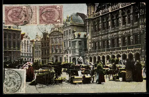 TCV-AK Bruxelles, Marche aux Fleures, Bildseitenfrankatur