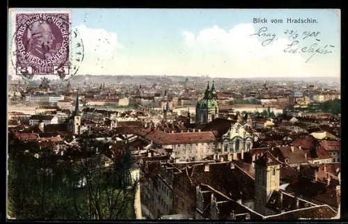 TCV-AK Prag / Praha, Pohled z Hradcan, Bildseitenfrankatur